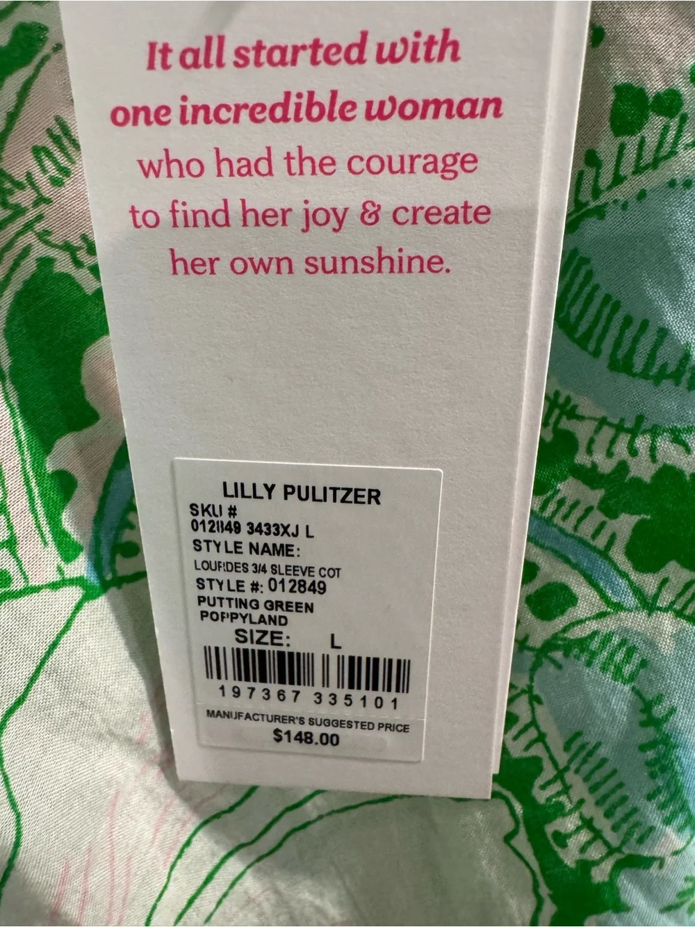 Lilly Pulitzer Lourdes Top Putting Green Poppyland